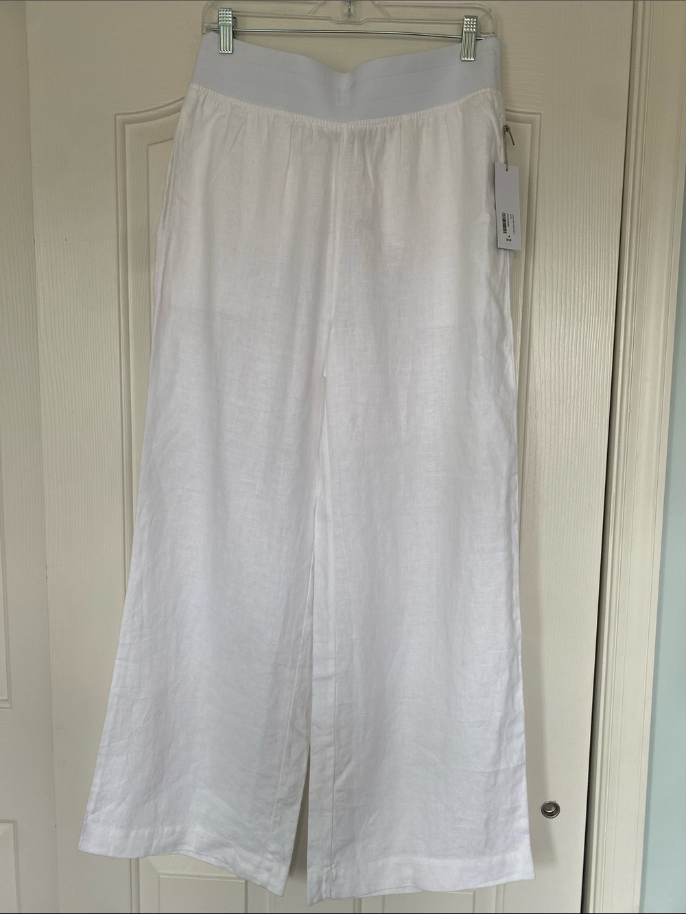 Soft Surroundings White Wide-Leg Linen Blend Pants, like new